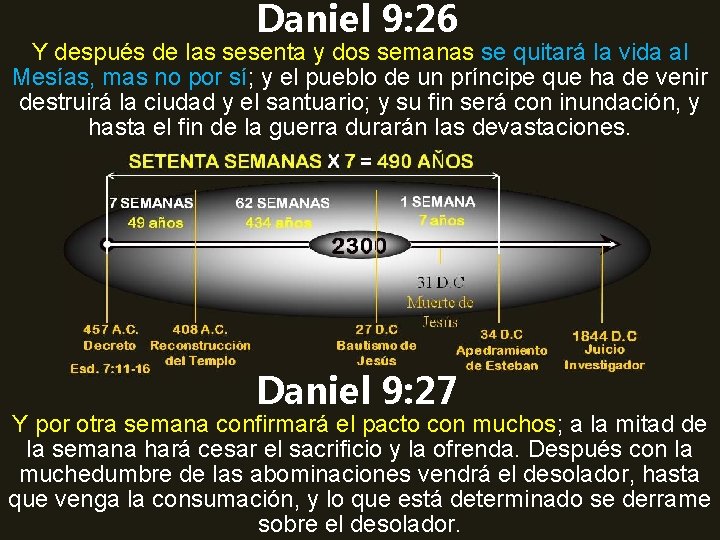 Daniel 9: 26 Y después de las sesenta y dos semanas se quitará la Daniel 9: 26 Y después de las sesenta y dos semanas se quitará la