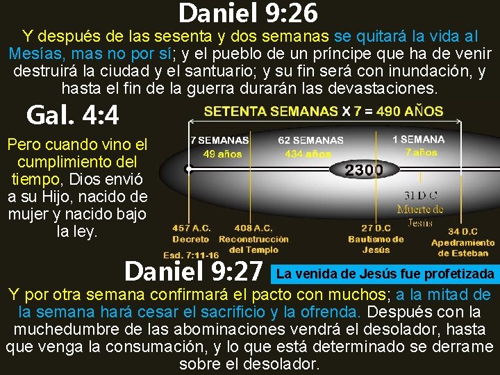 Daniel 9: 26 Y después de las sesenta y dos semanas se quitará la Daniel 9: 26 Y después de las sesenta y dos semanas se quitará la