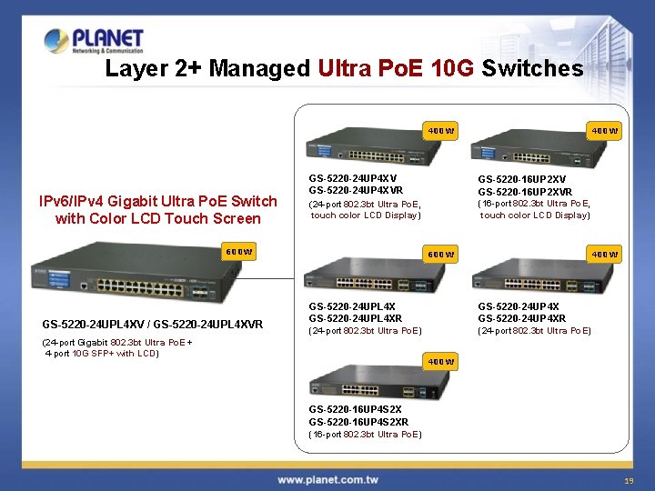 Layer 2+ Managed Ultra Po. E 10 G Switches 400 W IPv 6/IPv 4