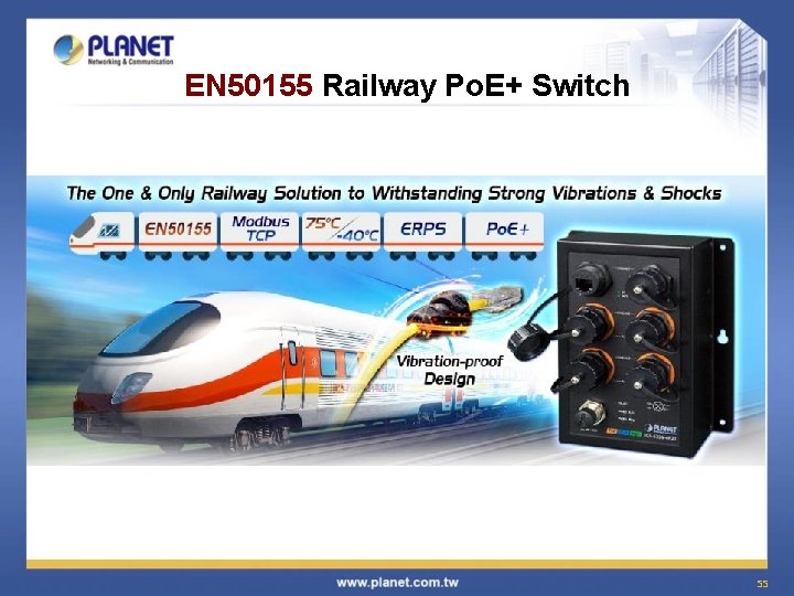 EN 50155 Railway Po. E+ Switch 55 
