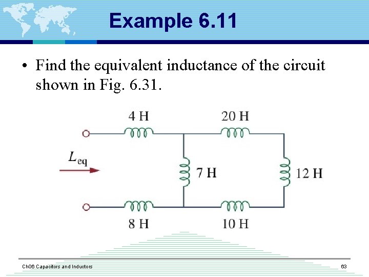 Example 6. 11 • Find the equivalent inductance of the circuit shown in Fig.