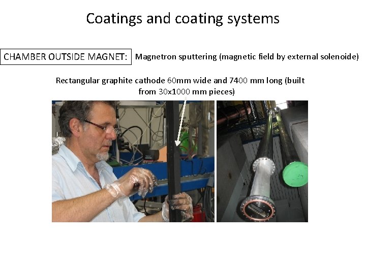 Coatings and coating systems CHAMBER OUTSIDE MAGNET: Magnetron sputtering (magnetic field by external solenoide)
