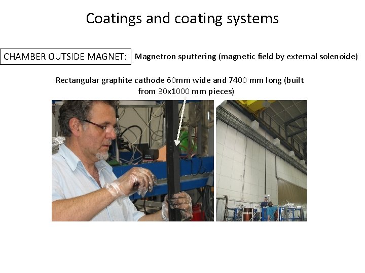 Coatings and coating systems CHAMBER OUTSIDE MAGNET: Magnetron sputtering (magnetic field by external solenoide)