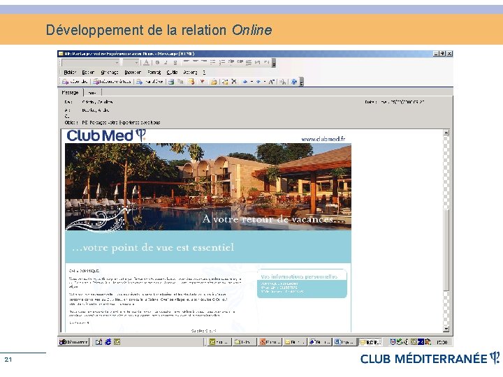 Développement de la relation Online 21 