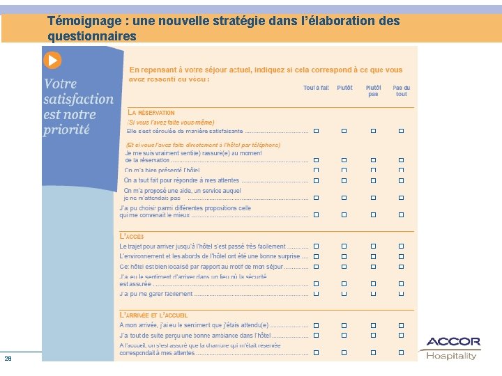 Témoignage : une nouvelle stratégie dans l’élaboration des questionnaires 28 