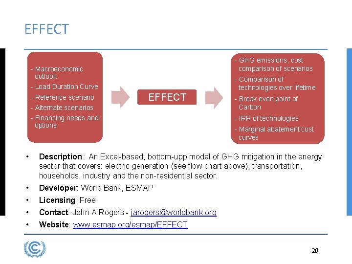 EFFECT - GHG emissions, cost comparison of scenarios - Macroeconomic outlook - Comparison of