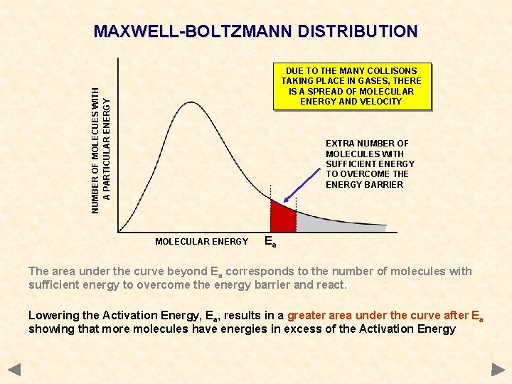 MAXWELL-BOLTZMANN DISTRIBUTION NUMBER OF MOLECUES WITH A PARTICULAR ENERGY DUE TO THE MANY COLLISONS MAXWELL-BOLTZMANN DISTRIBUTION NUMBER OF MOLECUES WITH A PARTICULAR ENERGY DUE TO THE MANY COLLISONS
