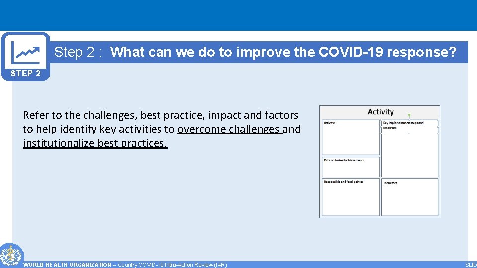 Step 2 : What can we do to improve the COVID-19 response? STEP 2