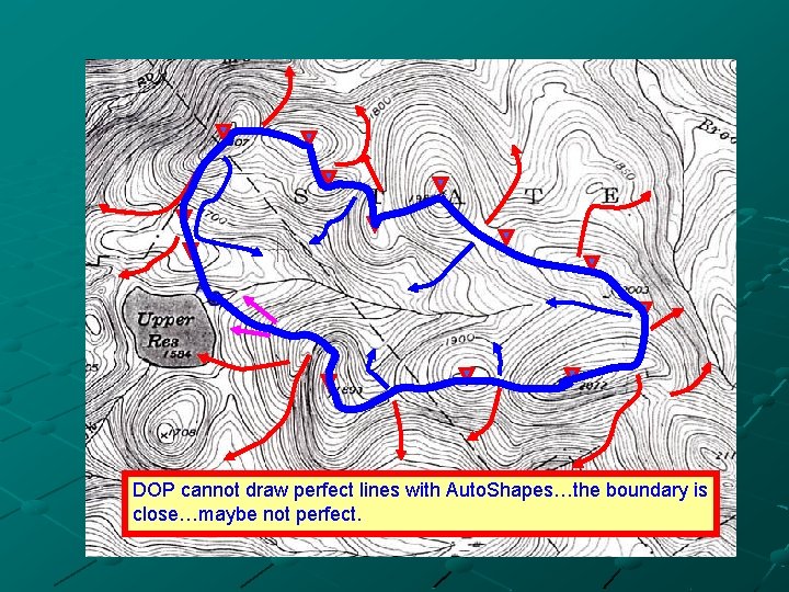 DOP cannot draw perfect lines with Auto. Shapes…the boundary is close…maybe not perfect. 