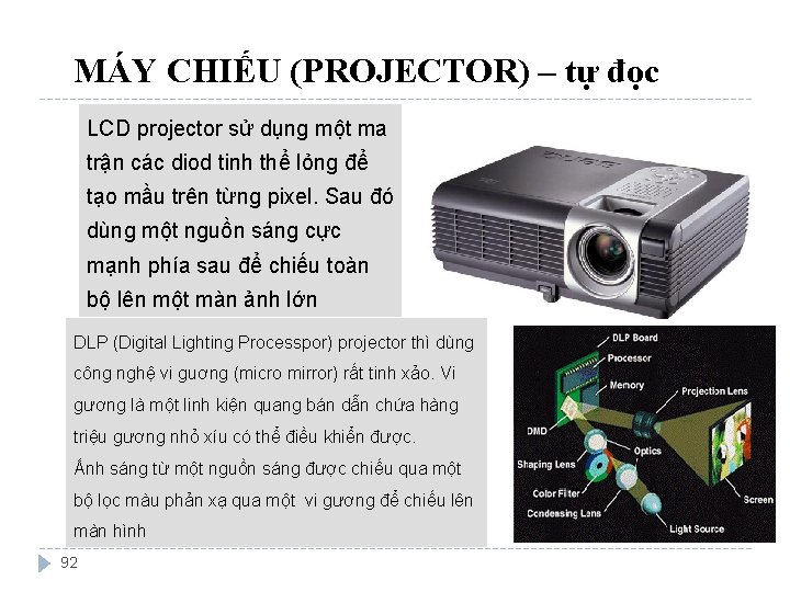 MÁY CHIẾU (PROJECTOR) – tự đọc LCD projector sử dụng một ma trận các