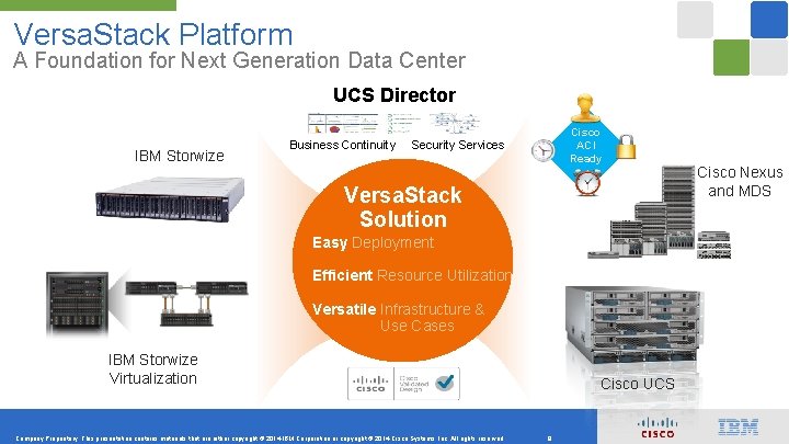 Versa. Stack Platform A Foundation for Next Generation Data Center UCS Director IBM Storwize