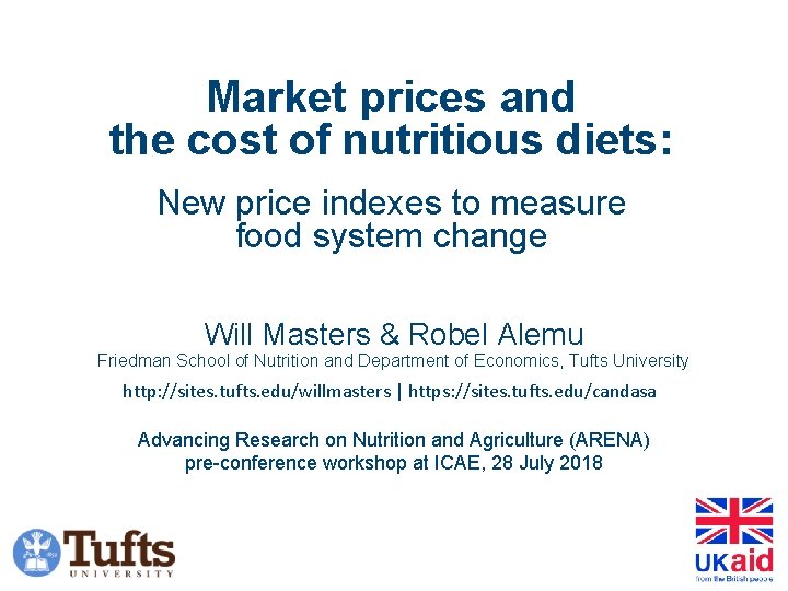 Market prices and the cost of nutritious diets: New price indexes to measure food