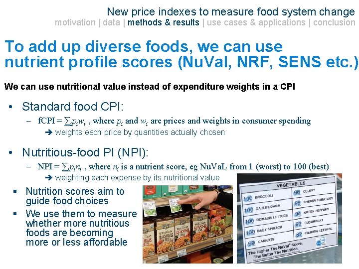 New price indexes to measure food system change motivation | data | methods &