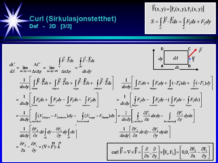 Curl (Sirkulasjonstetthet) Def - 2 D [3/3] D C A B 