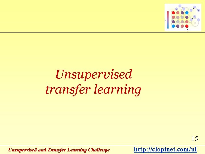 Unsupervised transfer learning 15 Unsupervised and Transfer Learning Challenge http: //clopinet. com/ul 