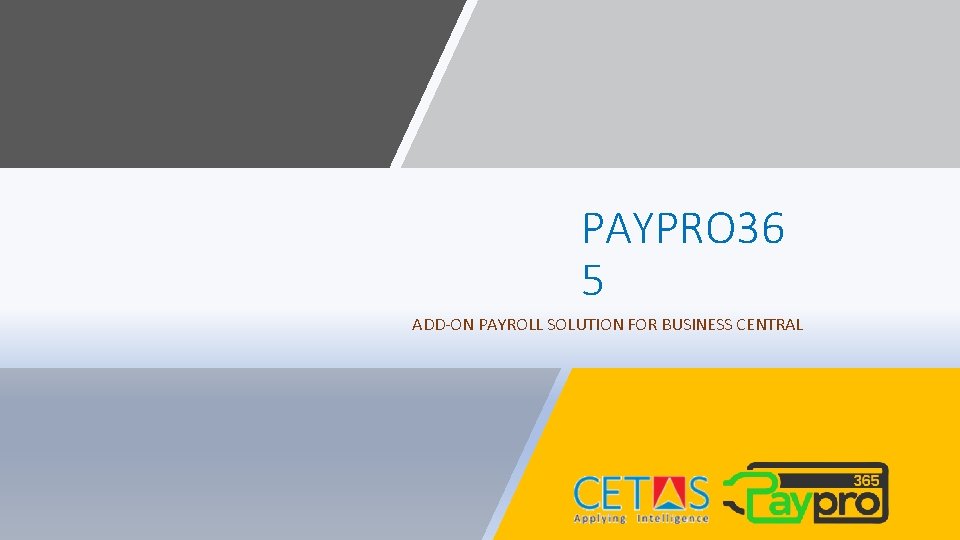 PAYPRO 36 5 ADD-ON PAYROLL SOLUTION FOR BUSINESS CENTRAL 