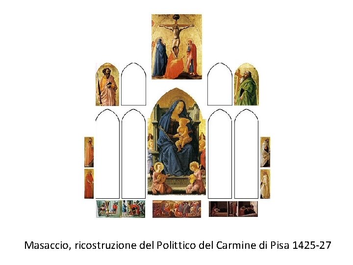 Masaccio, ricostruzione del Polittico del Carmine di Pisa 1425 -27 