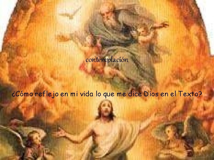 contemplación ¿Cómo reflejo en mi vida lo que me dice Dios en el Texto?