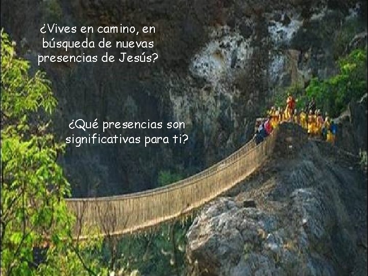 ¿Vives en camino, en búsqueda de nuevas presencias de Jesús? ¿Qué presencias son significativas