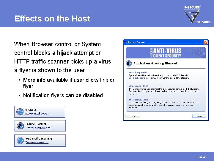 Effects on the Host When Browser control or System control blocks a hijack attempt