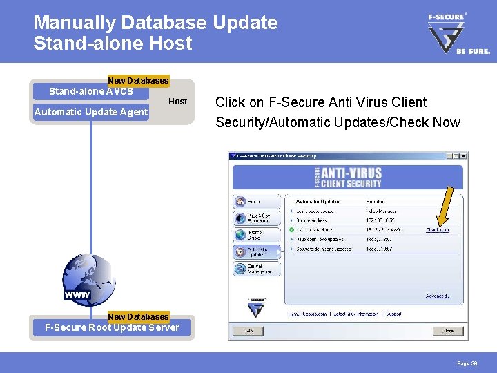 Manually Database Update Stand-alone Host New Old Databases Stand-alone AVCS Host Automatic Update Agent