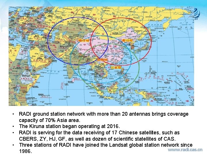  • RADI ground station network with more than 20 antennas brings coverage capacity