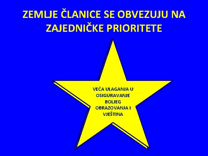 ZEMLJE ČLANICE SE OBVEZUJU NA ZAJEDNIČKE PRIORITETE VEĆA ULAGANJA U PRIVLAČENJA MODERNIZACIJE OSIGURAVANJE POVEĆANJA