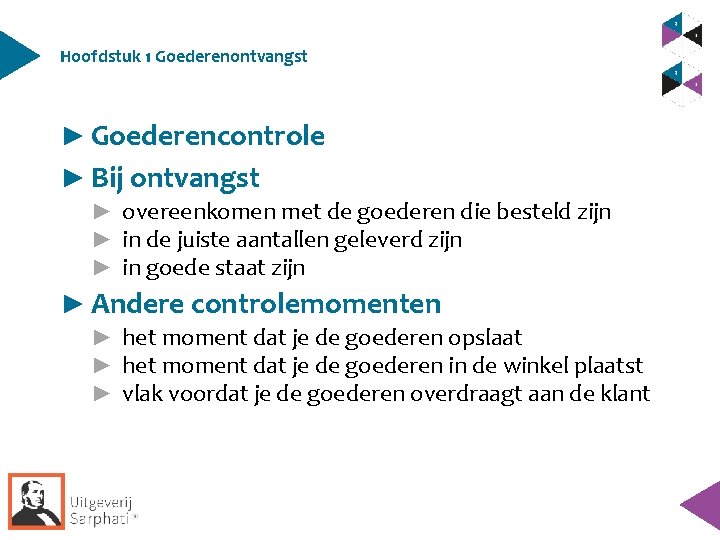Hoofdstuk 1 Goederenontvangst ► Goederencontrole ► Bij ontvangst ► overeenkomen met de goederen die Hoofdstuk 1 Goederenontvangst ► Goederencontrole ► Bij ontvangst ► overeenkomen met de goederen die