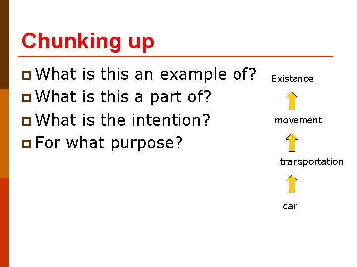 Chunking up p What is this an example of? p What is this a