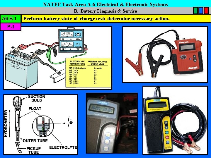 NATEF Task Area A-6 Electrical & Electronic Systems B. Battery Diagnosis & Service A