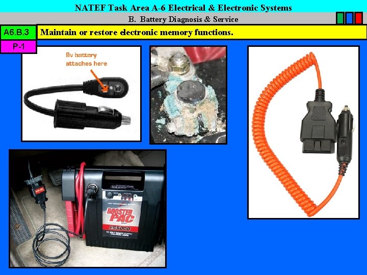 NATEF Task Area A-6 Electrical & Electronic Systems B. Battery Diagnosis & Service A