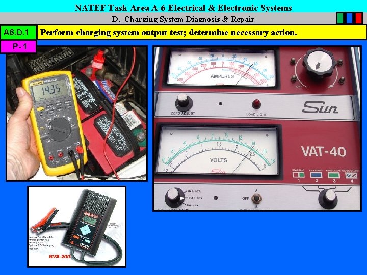 NATEF Task Area A-6 Electrical & Electronic Systems D. Charging System Diagnosis & Repair
