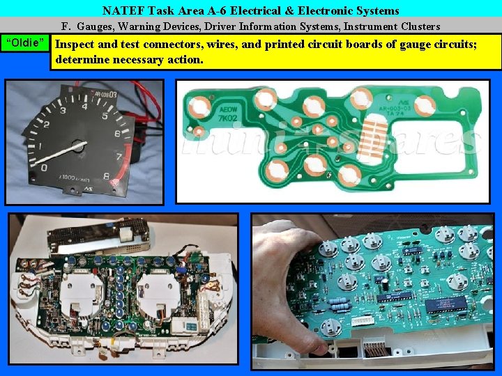 NATEF Task Area A-6 Electrical & Electronic Systems F. Gauges, Warning Devices, Driver Information