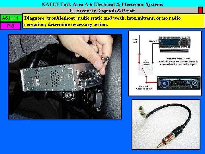 NATEF Task Area A-6 Electrical & Electronic Systems H. Accessory Diagnosis & Repair A