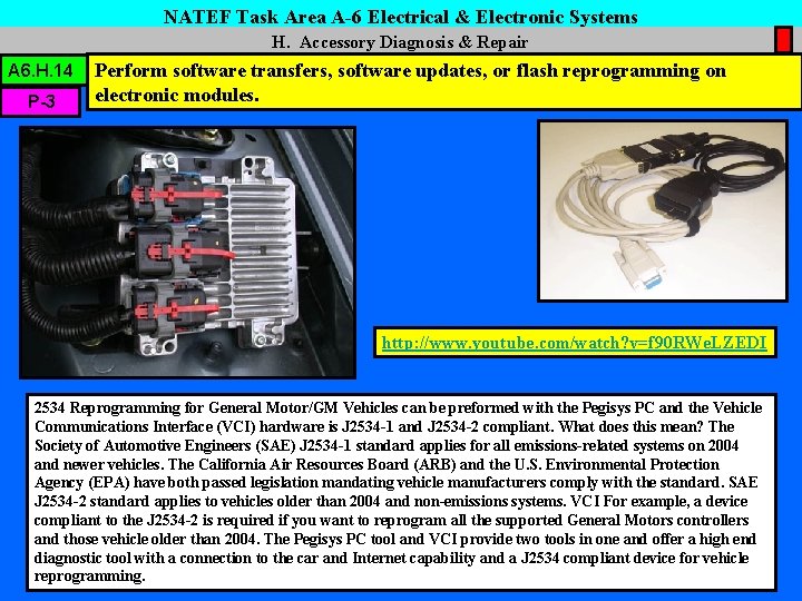 NATEF Task Area A-6 Electrical & Electronic Systems H. Accessory Diagnosis & Repair A