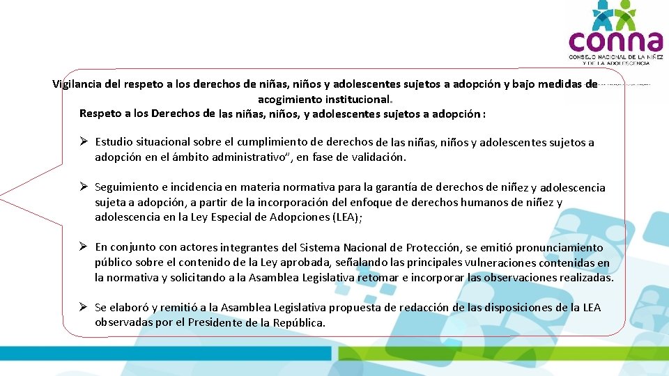 Vigilancia del respeto a los derechos de niñas, niños y adolescentes sujetos a adopción