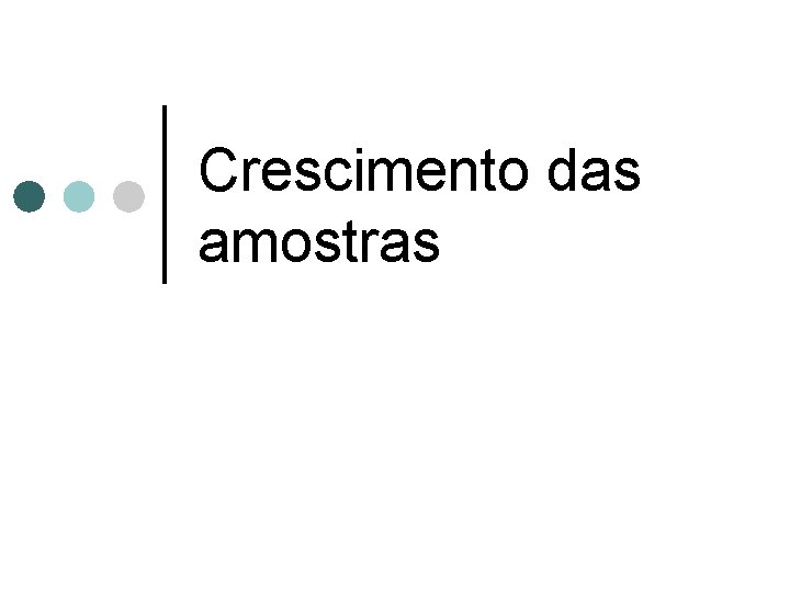 Crescimento das amostras 