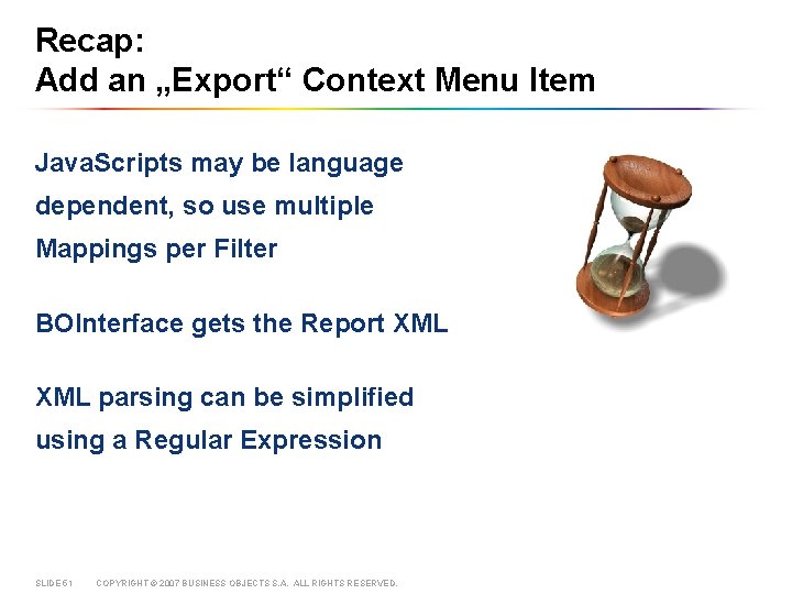 Recap: Add an „Export“ Context Menu Item Java. Scripts may be language dependent, so