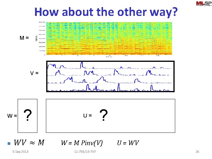 How about the other way? M = V = W = n ? U