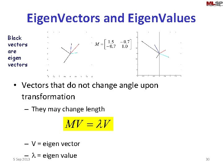 Eigen. Vectors and Eigen. Values Black vectors are eigen vectors • Vectors that do