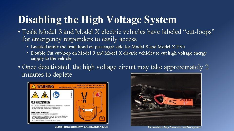 Disabling the High Voltage System • Tesla Model S and Model X electric vehicles