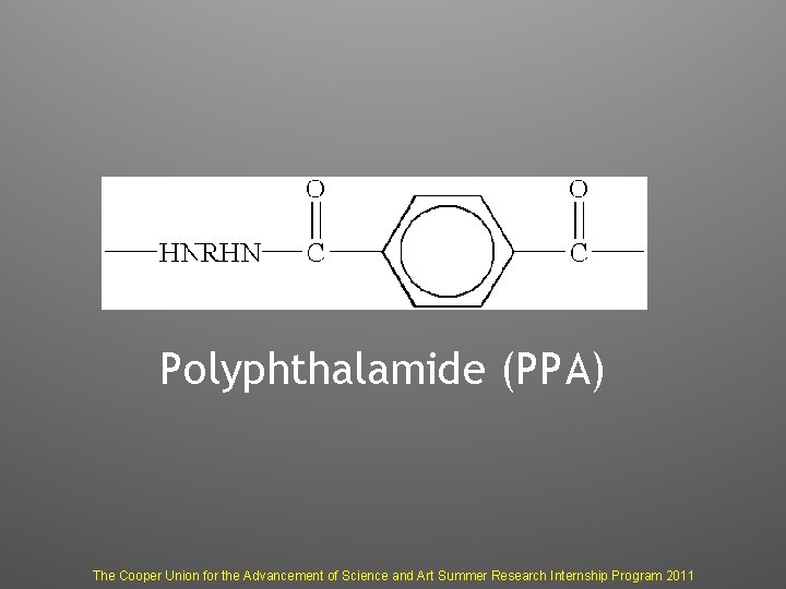 Polyphthalamide (PPA) The Cooper Union for the Advancement of Science and Art Summer Research