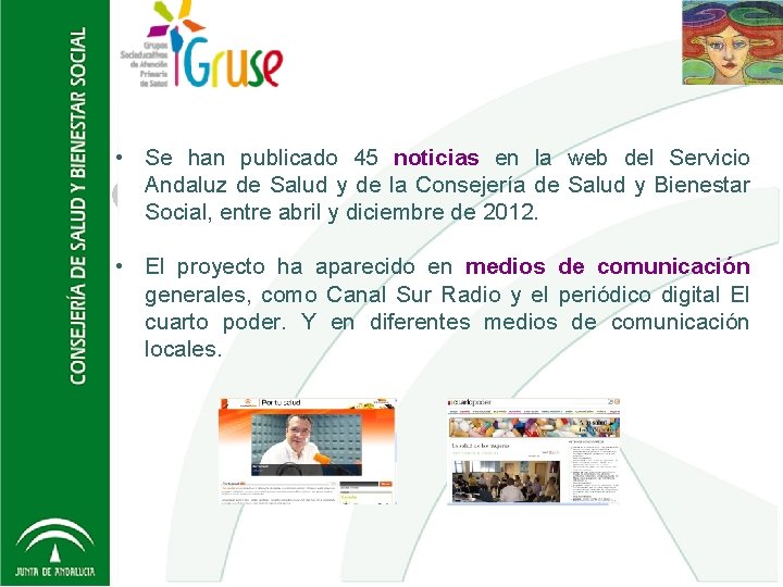  • Se han publicado 45 noticias en la web del Servicio Andaluz de