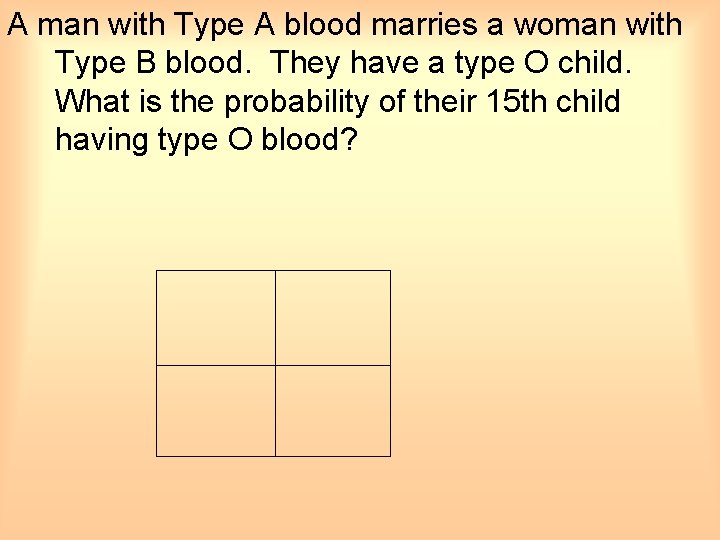 A man with Type A blood marries a woman with Type B blood. They