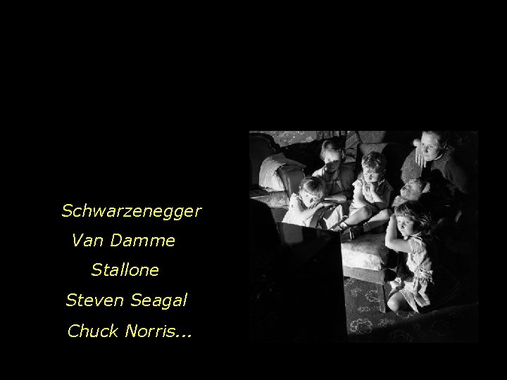 Schwarzenegger Van Damme Stallone Steven Seagal Chuck Norris. . . 