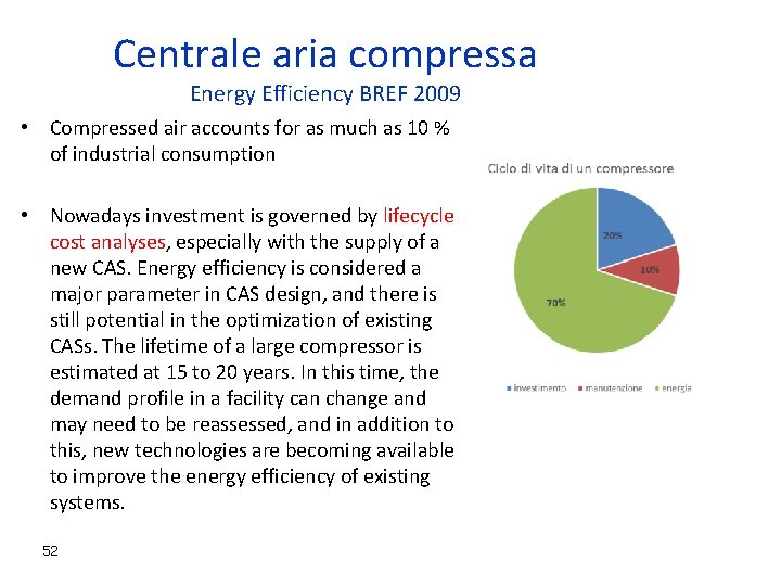 Centrale aria compressa Energy Efficiency BREF 2009 • Compressed air accounts for as much
