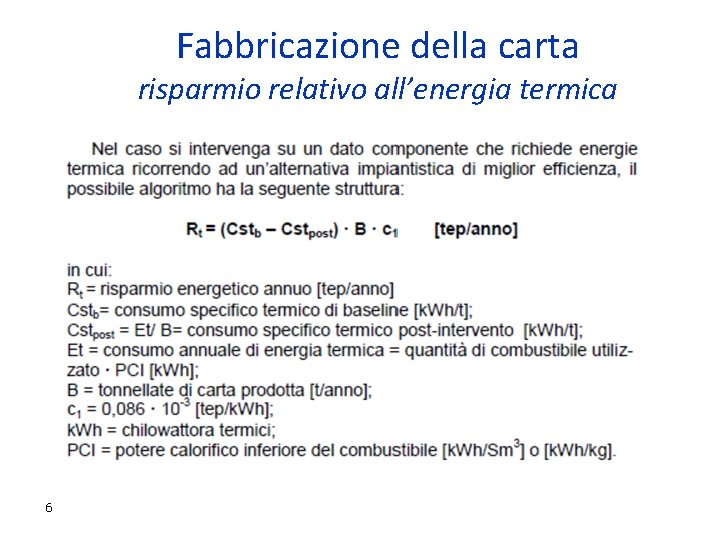 Fabbricazione della carta risparmio relativo all’energia termica 6 