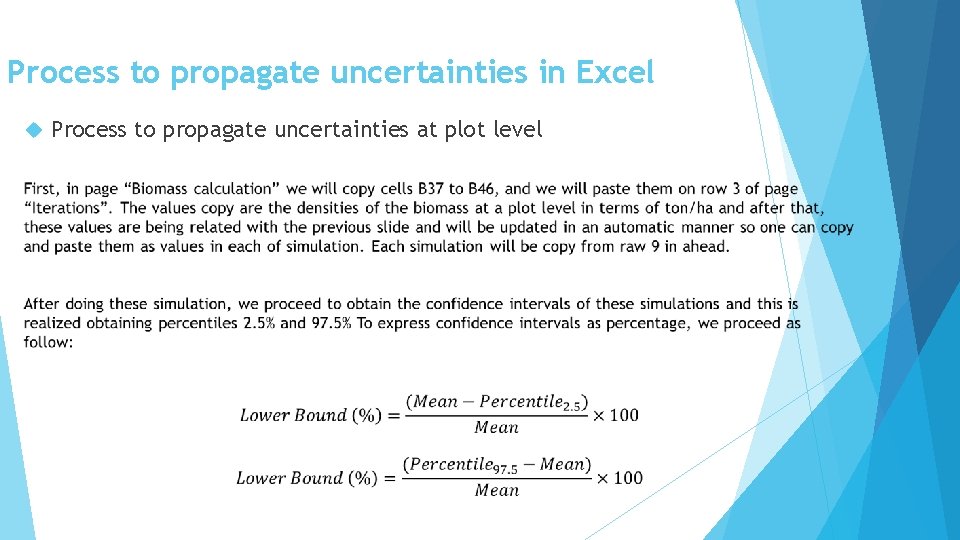 Process to propagate uncertainties in Excel Process to propagate uncertainties at plot level 