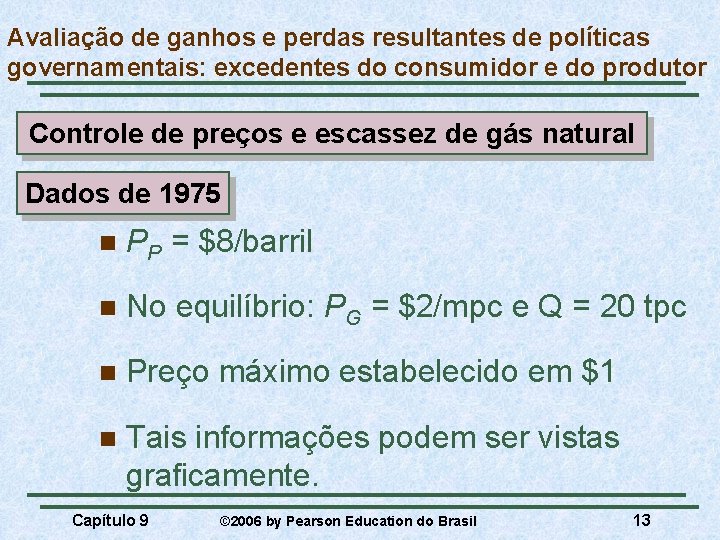 Avaliação de ganhos e perdas resultantes de políticas governamentais: excedentes do consumidor e do