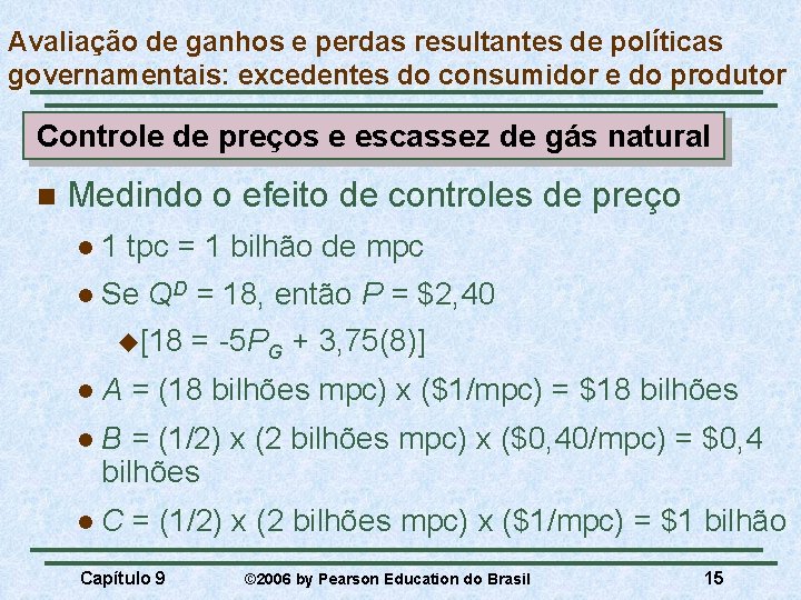 Avaliação de ganhos e perdas resultantes de políticas governamentais: excedentes do consumidor e do